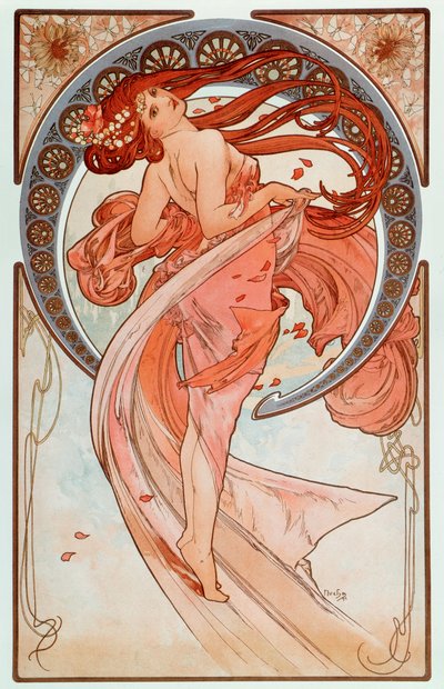 La Danse Lithographs Series by Alphonse Mucha, 1898 by Alphonse Mucha